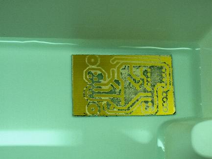 The epoxy of the PCB becomes visible