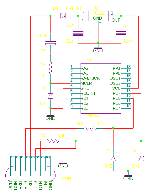 PIC16F84 schematics